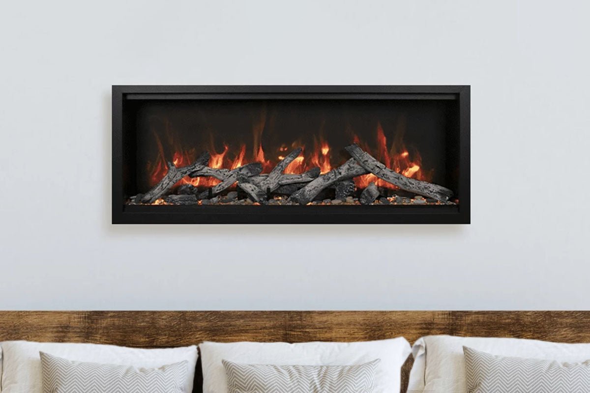 Amantii Symmetry 60'' Extra Tall & Deep Recessed Linear Indoor/Outdoor Electric Fireplace - by Amantii | Buy at Agent BBQ