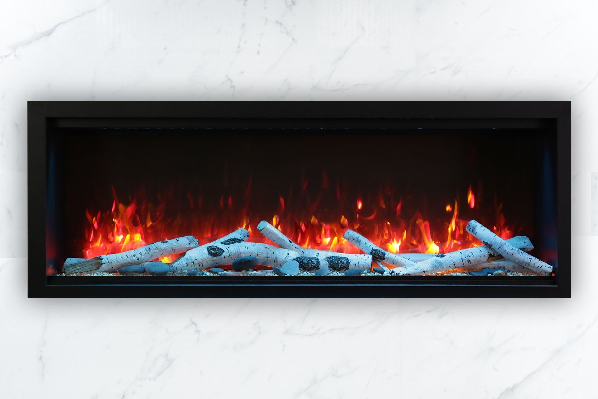 Amantii Symmetry 60'' Extra Tall & Deep Recessed Linear Indoor/Outdoor Electric Fireplace - by Amantii | Buy at Agent BBQ