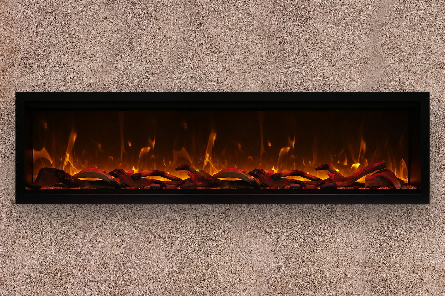 Amantii Symmetry 74'' Extra Tall & Deep Recessed Linear Indoor/Outdoor Electric Fireplace - by Amantii | Buy at Agent BBQ