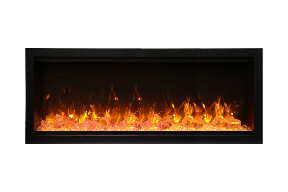 Amantii Symmetry 88'' Extra Tall & Deep Recessed Linear Indoor/Outdoor Electric Fireplace - by Amantii | Buy at Agent BBQ