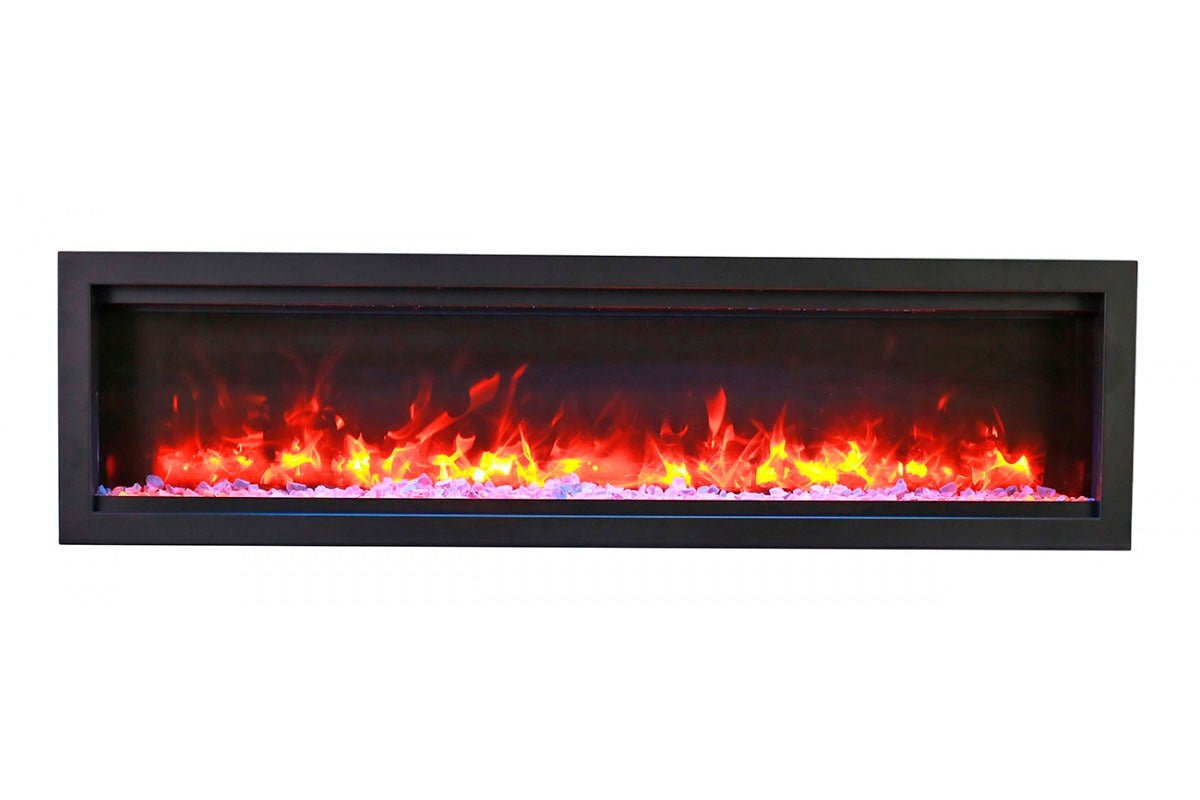 Amantii Symmetry Bespoke 100'' Wall Mount / Recessed Linear Indoor/Outdoor Electric Fireplace - by Amantii | Buy at Agent BBQ