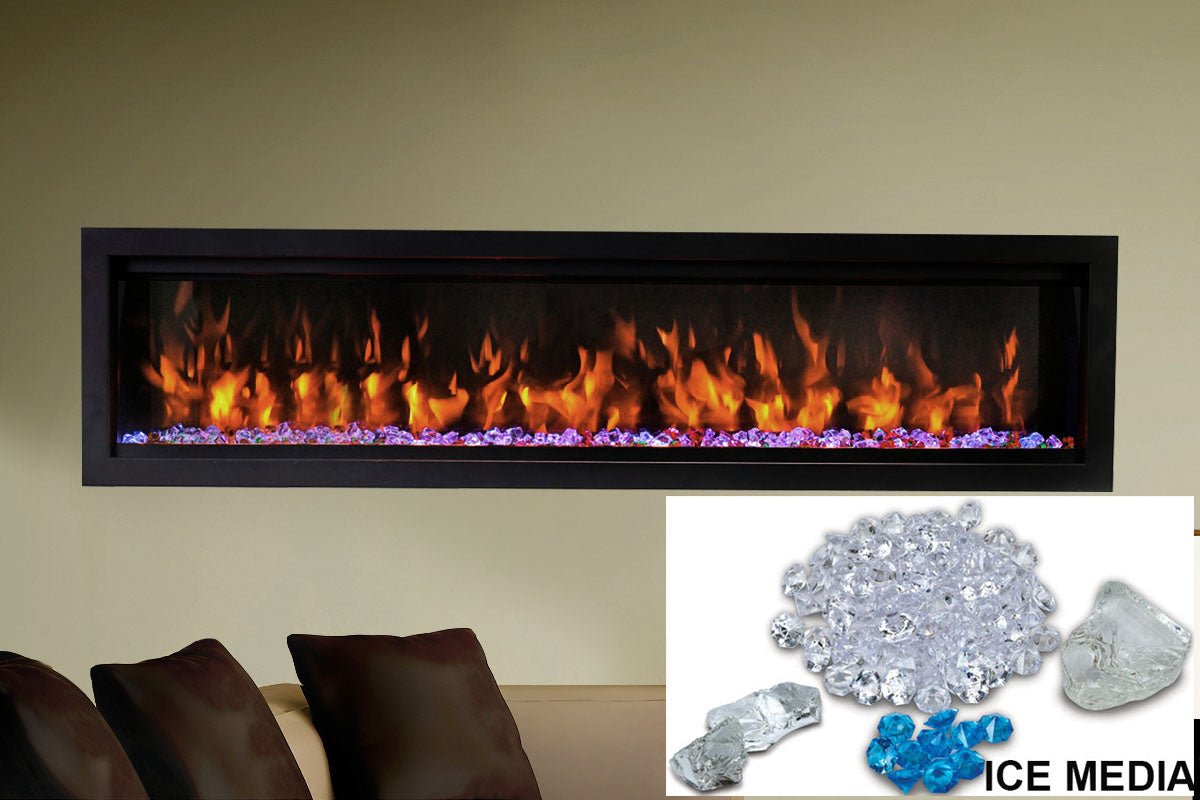 Amantii Symmetry Bespoke 100'' Wall Mount / Recessed Linear Indoor/Outdoor Electric Fireplace - by Amantii | Buy at Agent BBQ