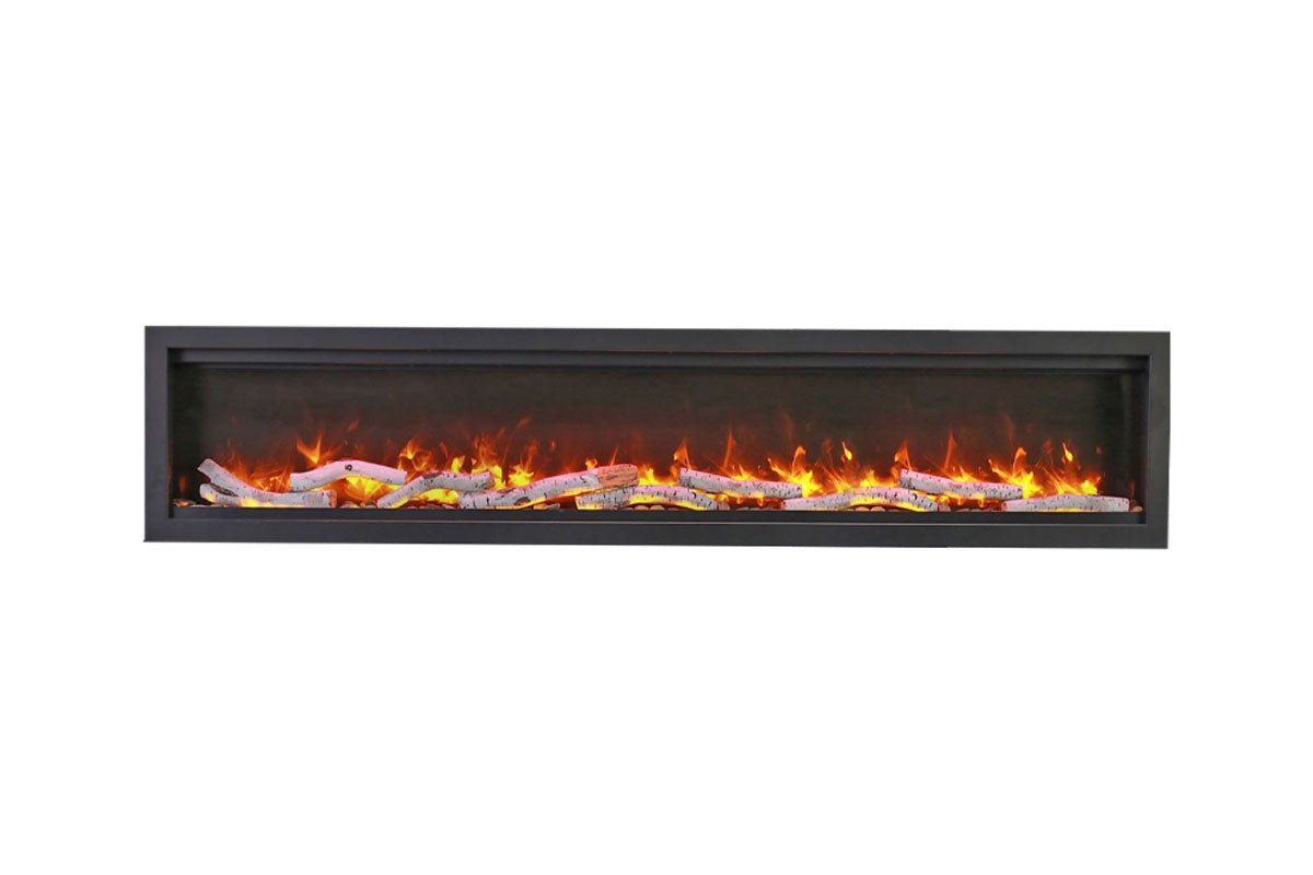 Amantii Symmetry Bespoke 100'' Wall Mount / Recessed Linear Indoor/Outdoor Electric Fireplace - by Amantii | Buy at Agent BBQ