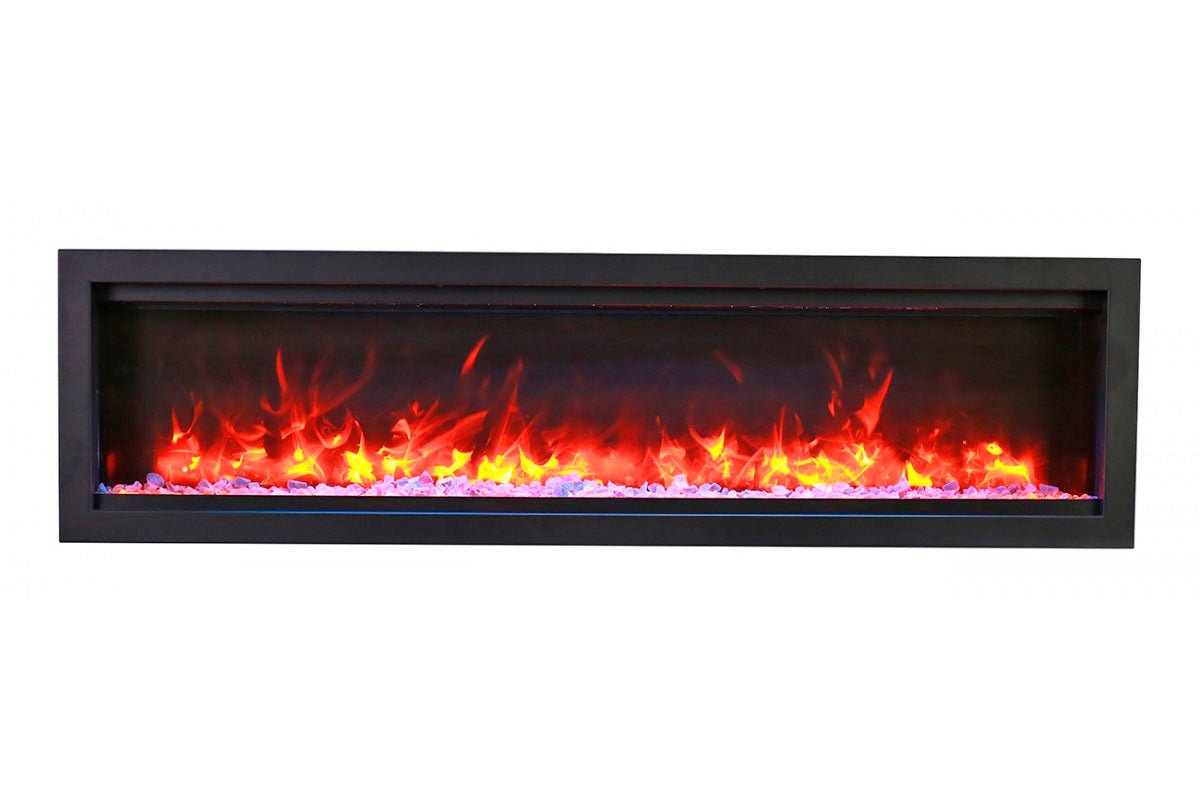 Amantii Symmetry Bespoke 100'' Wall Mount / Recessed Linear Indoor/Outdoor Electric Fireplace - by Amantii | Buy at Agent BBQ