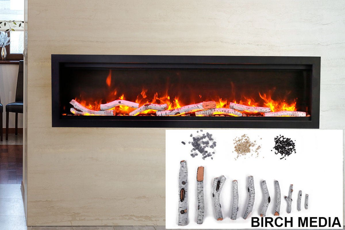 Amantii Symmetry Bespoke 100'' Wall Mount / Recessed Linear Indoor/Outdoor Electric Fireplace - by Amantii | Buy at Agent BBQ