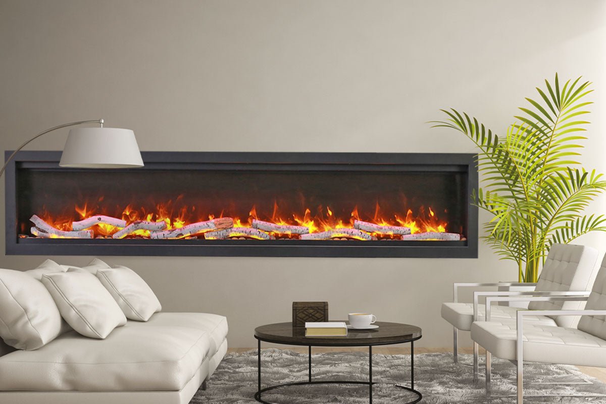 Amantii Symmetry Bespoke 100'' Wall Mount / Recessed Linear Indoor/Outdoor Electric Fireplace - by Amantii | Buy at Agent BBQ
