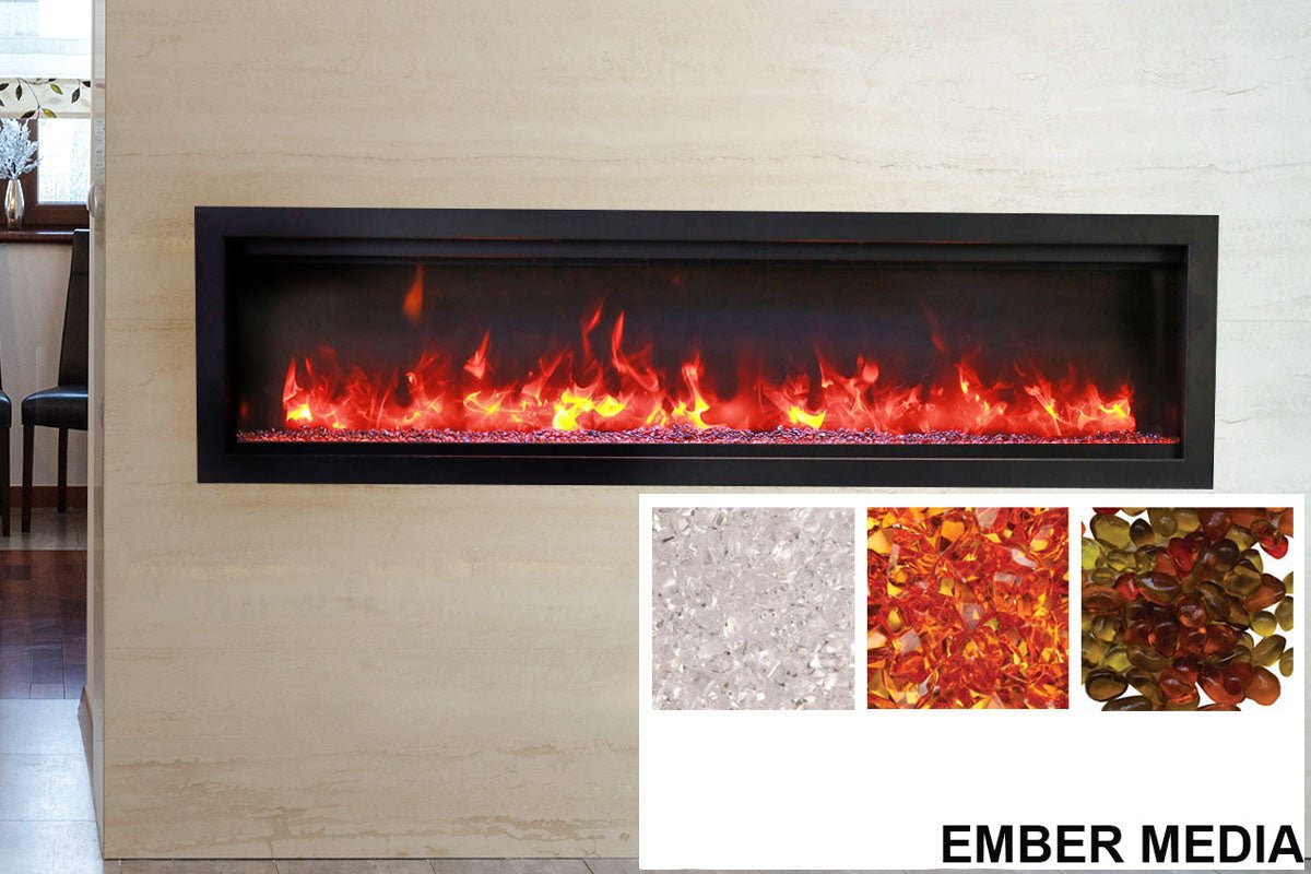 Amantii Symmetry Bespoke 34'' Wall Mount / Recessed Linear Indoor/Outdoor Electric Fireplace - by Amantii | Buy at Agent BBQ