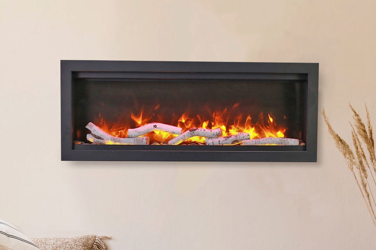 Amantii Symmetry Bespoke 34'' Wall Mount / Recessed Linear Indoor/Outdoor Electric Fireplace - by Amantii | Buy at Agent BBQ