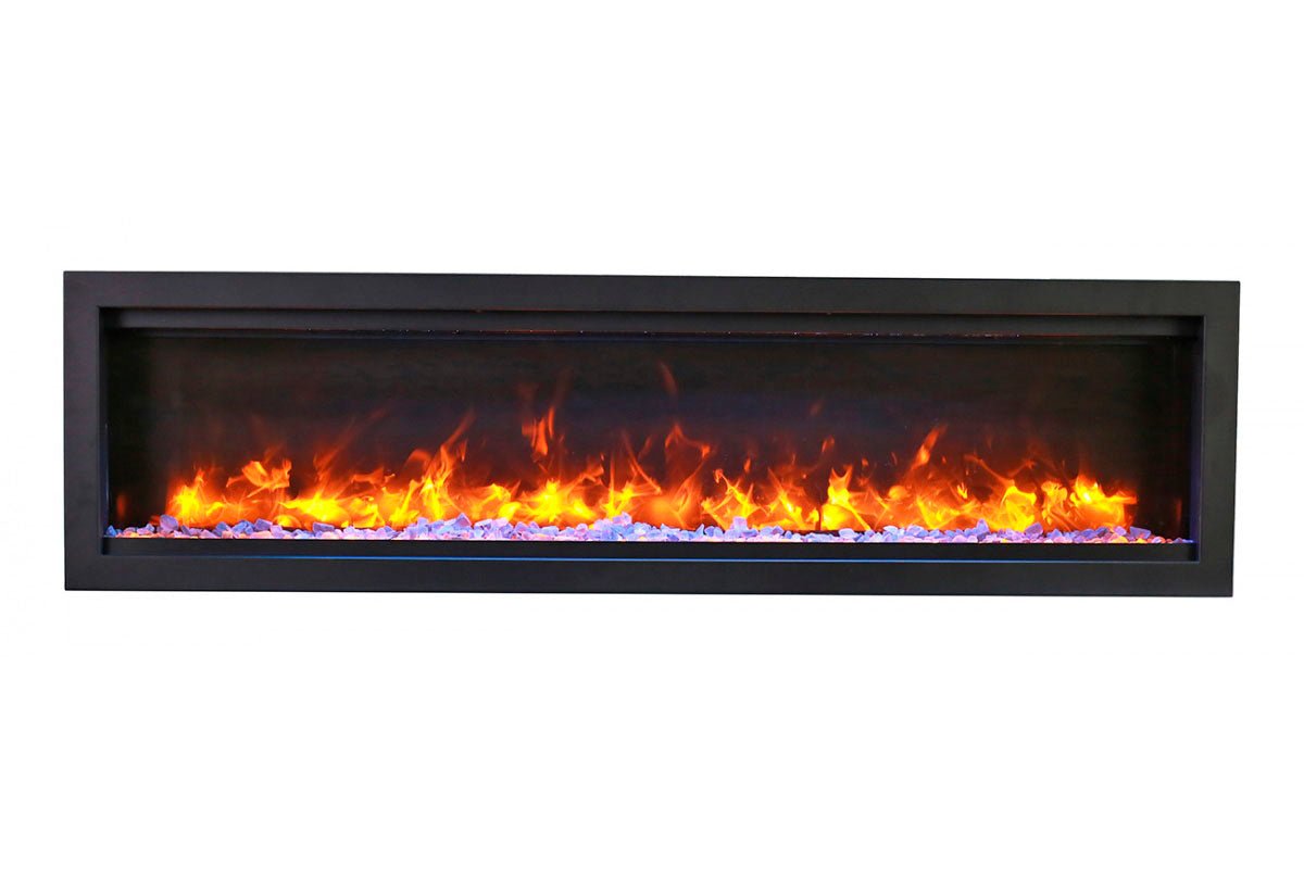 Amantii Symmetry Bespoke 42'' Wall Mount / Recessed Linear Indoor/Outdoor Electric Fireplace - by Amantii | Buy at Agent BBQ