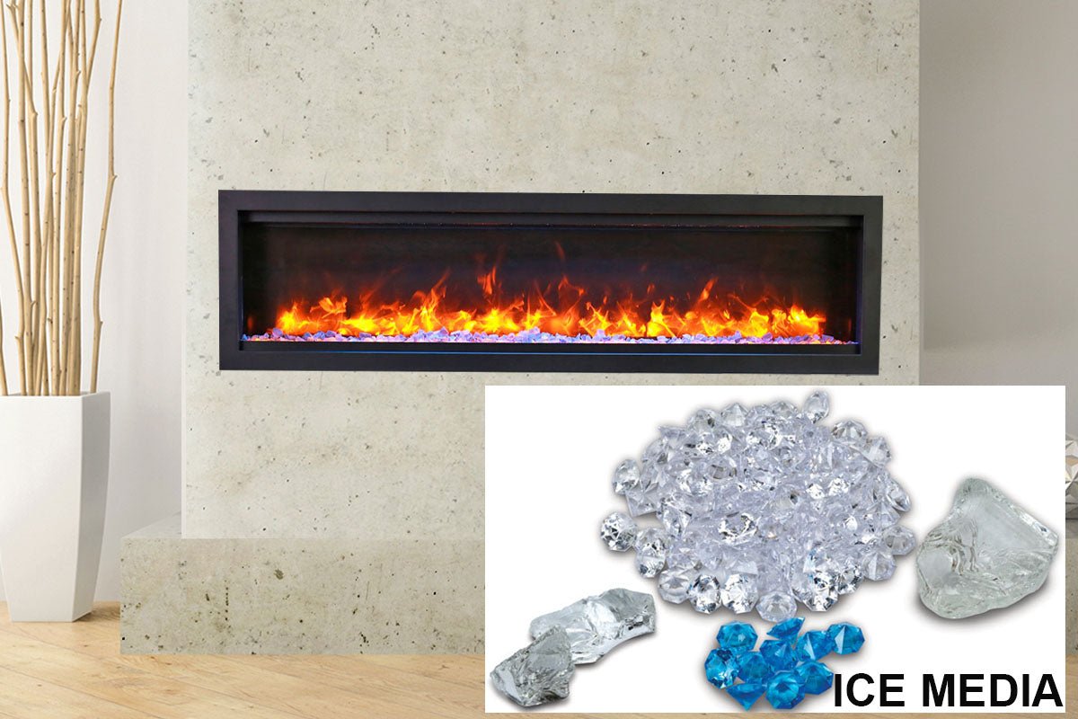 Amantii Symmetry Bespoke 42'' Wall Mount / Recessed Linear Indoor/Outdoor Electric Fireplace - by Amantii | Buy at Agent BBQ