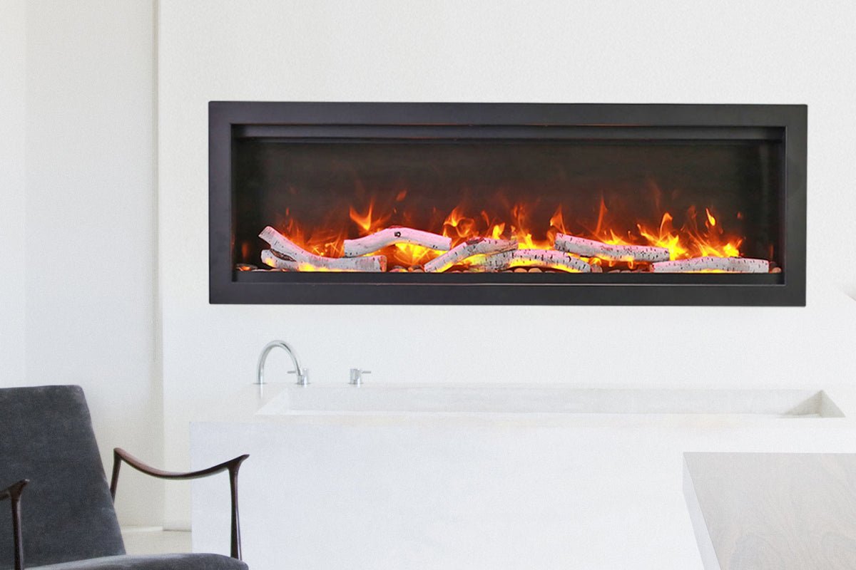 Amantii Symmetry Bespoke 42'' Wall Mount / Recessed Linear Indoor/Outdoor Electric Fireplace - by Amantii | Buy at Agent BBQ