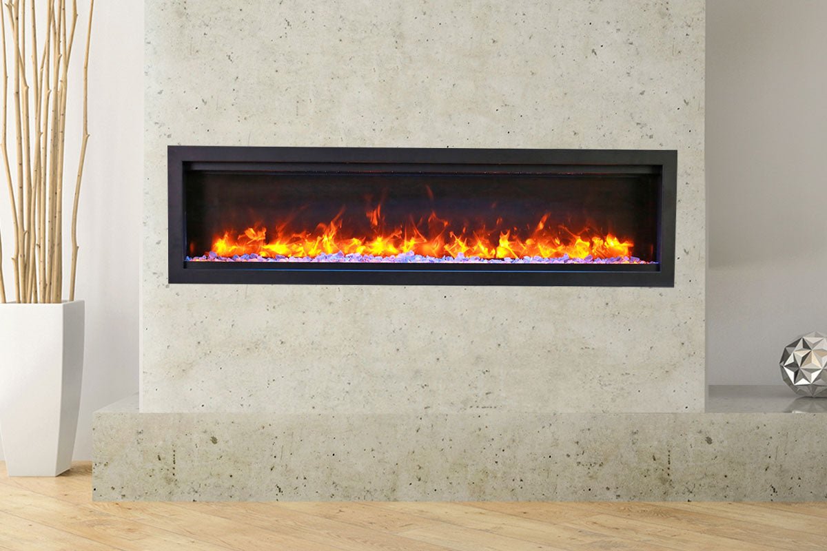 Amantii Symmetry Bespoke 50'' Wall Mount / Recessed Linear Indoor/Outdoor Electric Fireplace - by Amantii | Buy at Agent BBQ