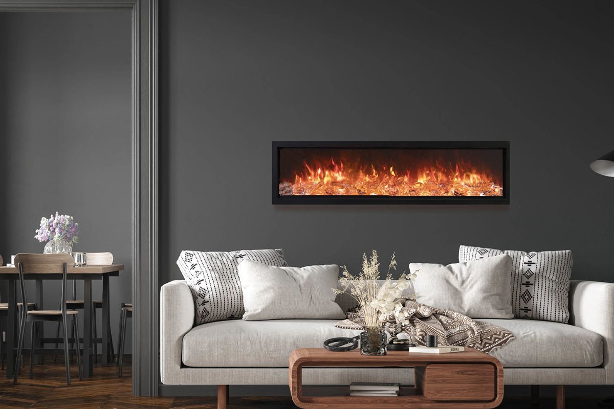 Amantii Symmetry Bespoke 60'' Wall Mount / Recessed Linear Indoor/Outdoor Electric Fireplace - by Amantii | Buy at Agent BBQ