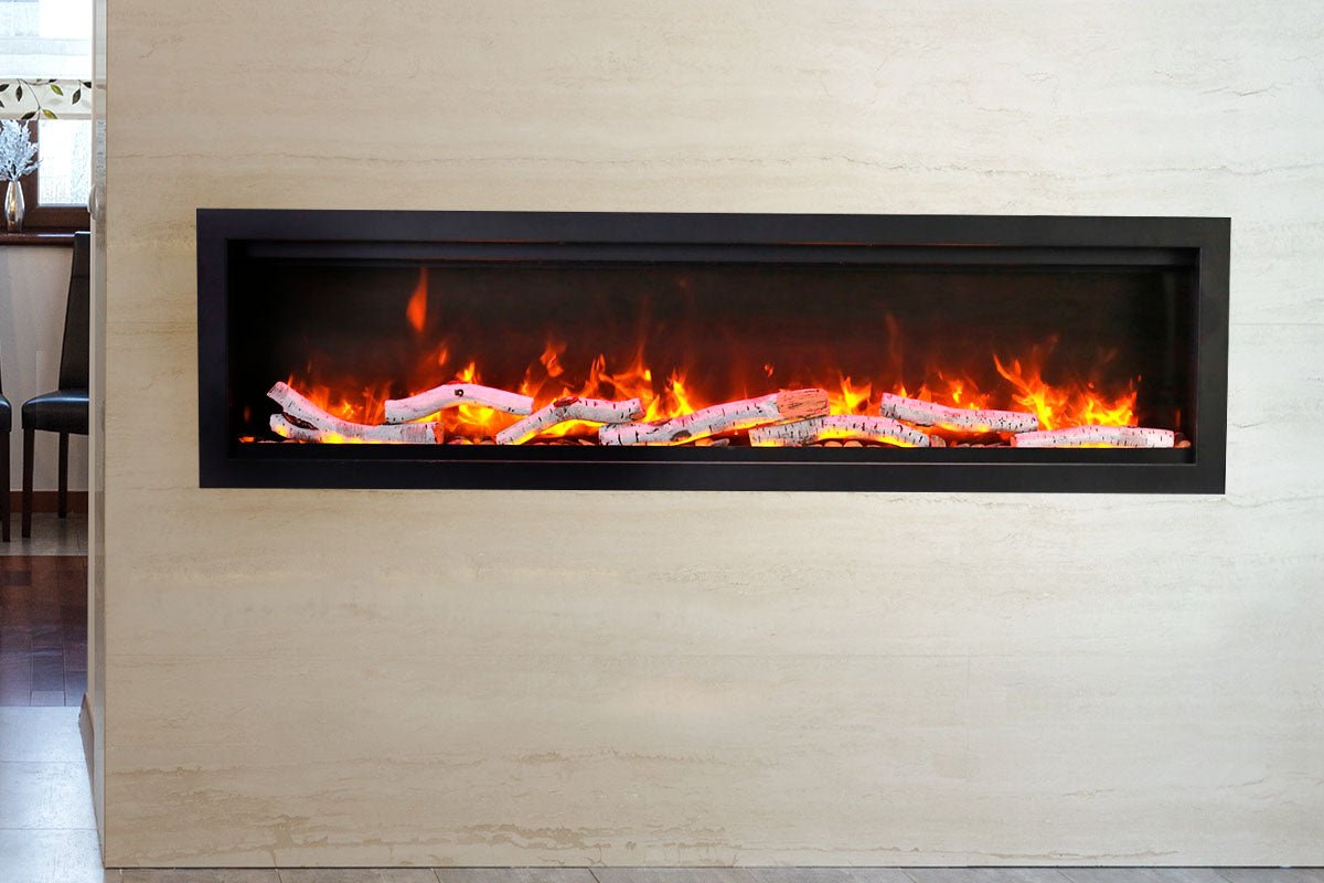 Amantii Symmetry Bespoke 60'' Wall Mount / Recessed Linear Indoor/Outdoor Electric Fireplace - by Amantii | Buy at Agent BBQ