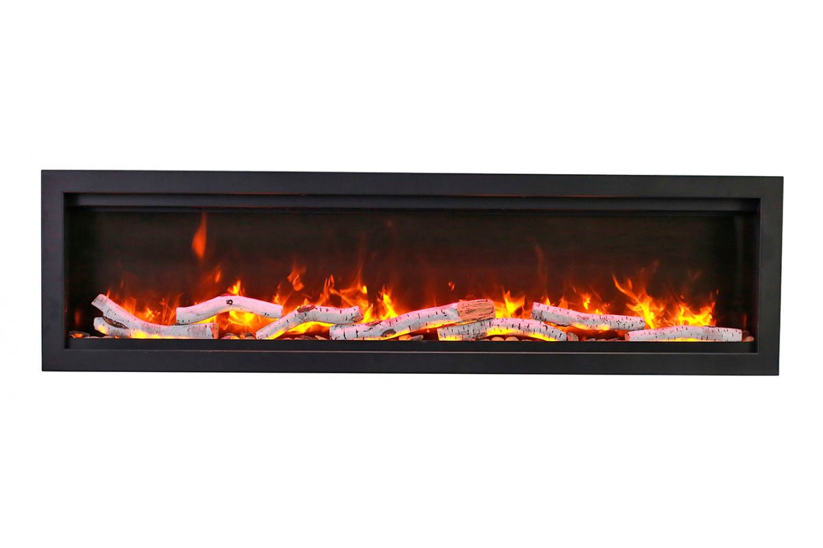 Amantii Symmetry Bespoke 74'' Wall Mount / Recessed Linear Indoor/Outdoor Electric Fireplace - by Amantii | Buy at Agent BBQ