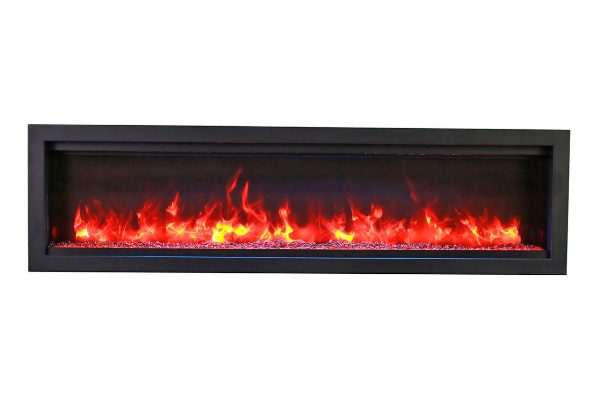 Amantii Symmetry Bespoke 88'' Wall Mount / Recessed Linear Indoor/Outdoor Electric Fireplace - by Amantii | Buy at Agent BBQ
