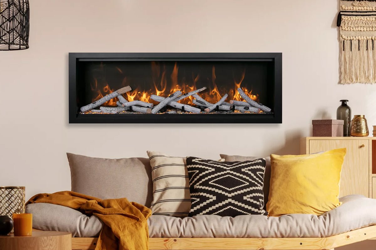 Amantii Symmetry Bespoke 88'' Wall Mount / Recessed Linear Indoor/Outdoor Electric Fireplace - by Amantii | Buy at Agent BBQ