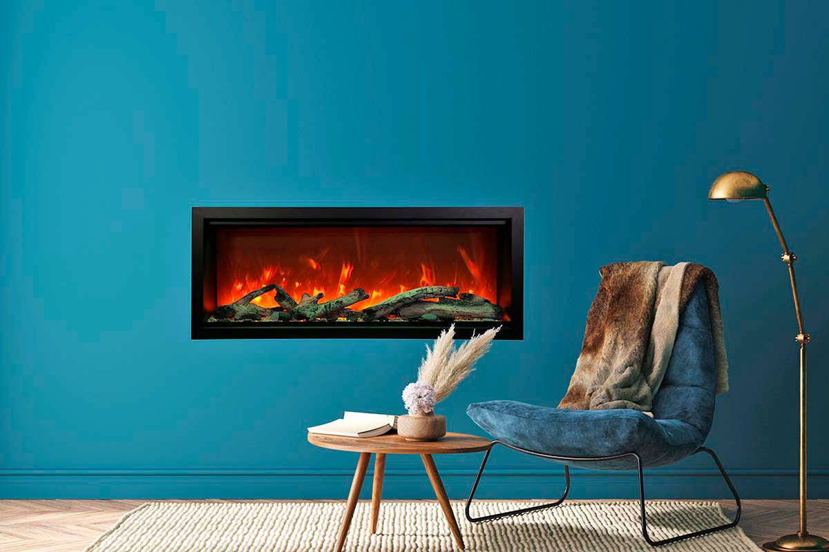 Amantii Symmetry Bespoke Extra Tall 60'' Smart Wall Mount / Recessed Electric Fireplace - by Amantii | Buy at Agent BBQ