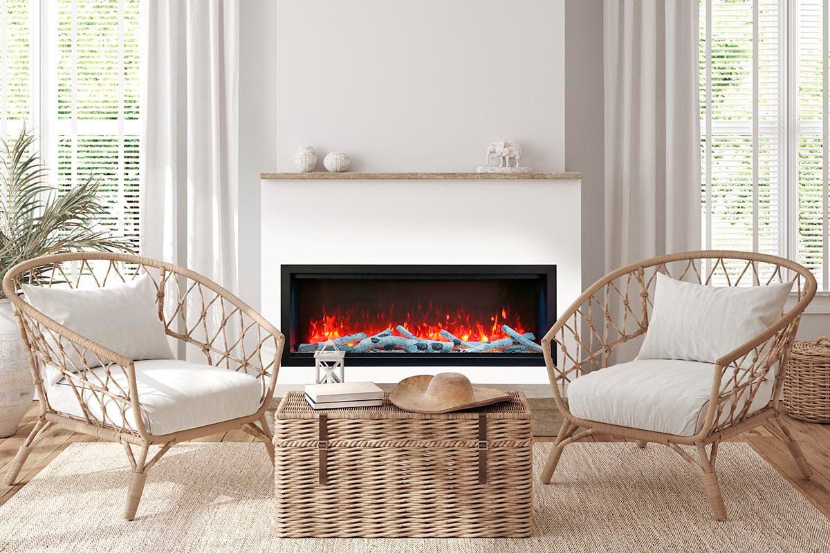 Amantii Symmetry Bespoke Extra Tall 60'' Smart Wall Mount / Recessed Electric Fireplace - by Amantii | Buy at Agent BBQ