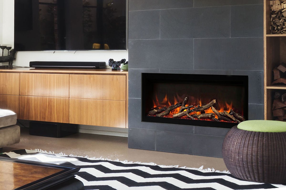 Amantii Symmetry Lumina 34'' Wall Mount / Recessed Smart Indoor/Outdoor Electric Fireplace - by Amantii | Buy at Agent BBQ