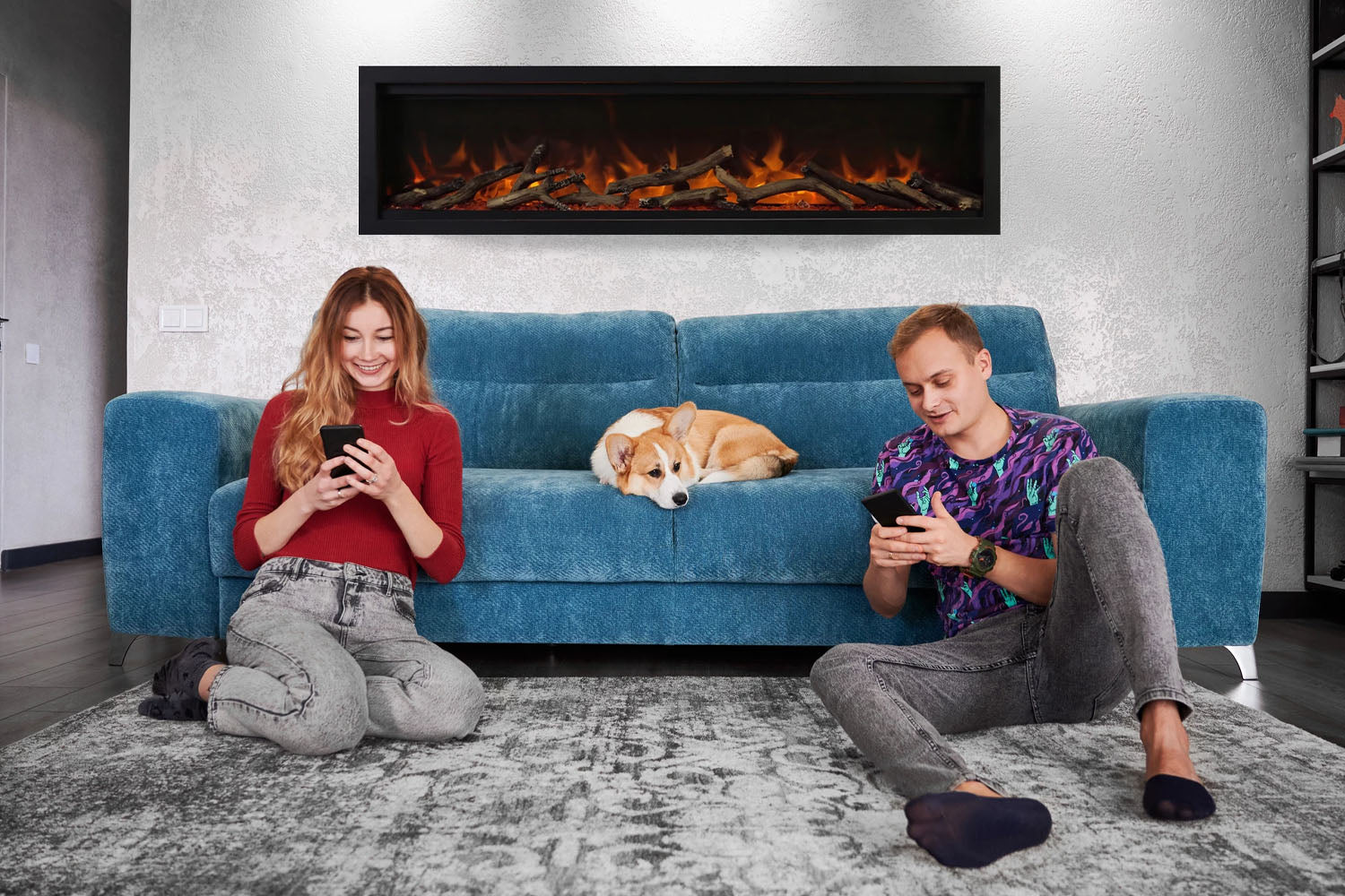 Amantii Symmetry Lumina 50'' Wall Mount / Recessed Smart Indoor/Outdoor Electric Fireplace - by Amantii | Buy at Agent BBQ