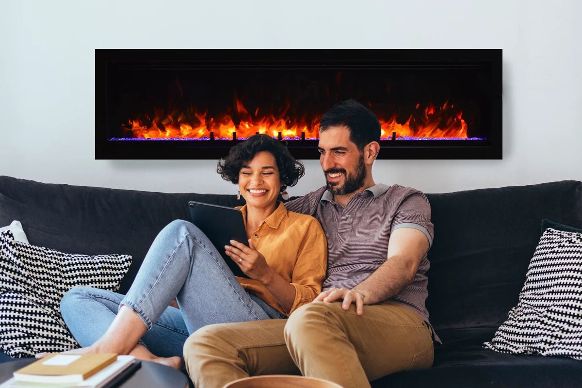 Amantii Symmetry Lumina 60'' Wall Mount / Recessed Smart Indoor/Outdoor Electric Fireplace - by Amantii | Buy at Agent BBQ