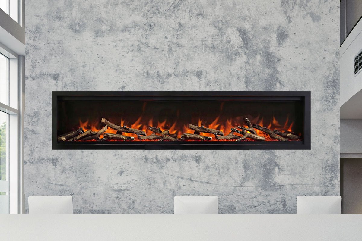 Amantii Symmetry Lumina 74'' Wall Mount / Recessed Smart Indoor/Outdoor Electric Fireplace - by Amantii | Buy at Agent BBQ