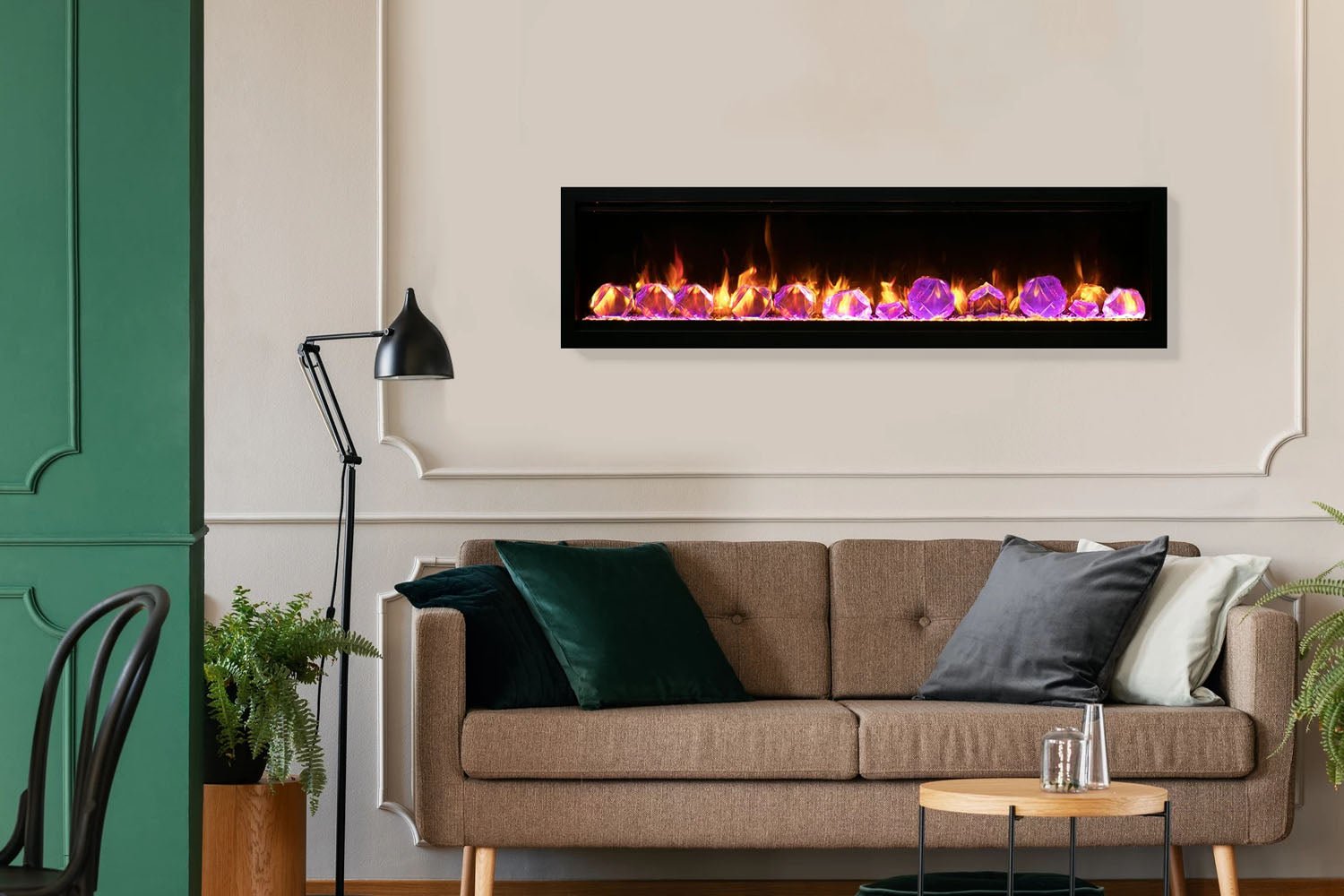 Amantii Symmetry Lumina 74'' Wall Mount / Recessed Smart Indoor/Outdoor Electric Fireplace - by Amantii | Buy at Agent BBQ