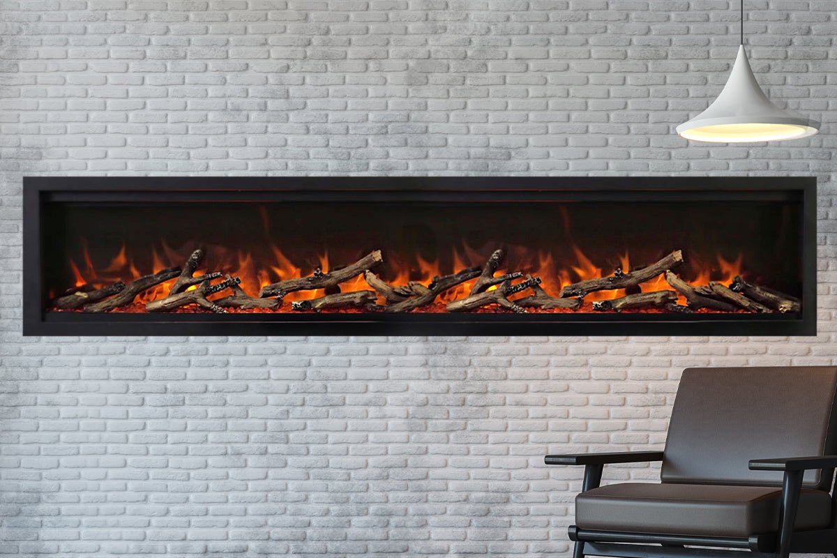 Amantii Symmetry Lumina 74'' Wall Mount / Recessed Smart Indoor/Outdoor Electric Fireplace - by Amantii | Buy at Agent BBQ