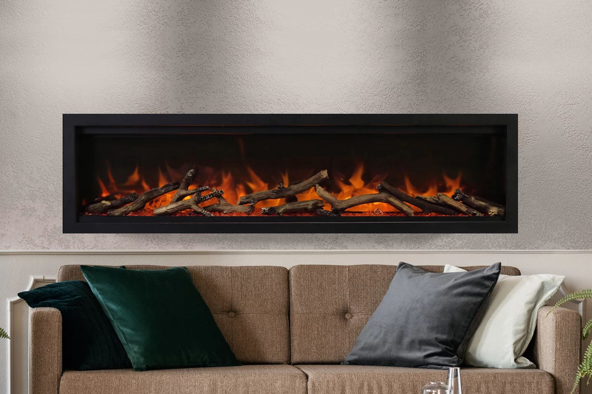 Amantii Symmetry Lumina 74'' Wall Mount / Recessed Smart Indoor/Outdoor Electric Fireplace - by Amantii | Buy at Agent BBQ