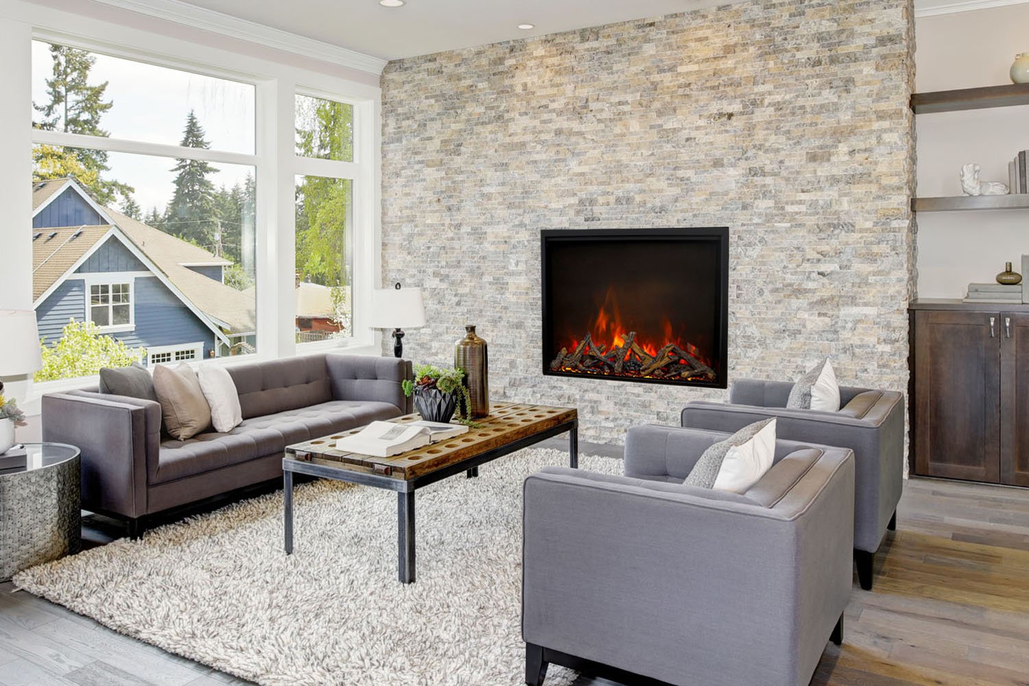 Amantii Traditional Lumina 48 - Inch Built - In Indoor/Outdoor Smart Electric Firebox Insert - by Amantii | Buy at Agent BBQ