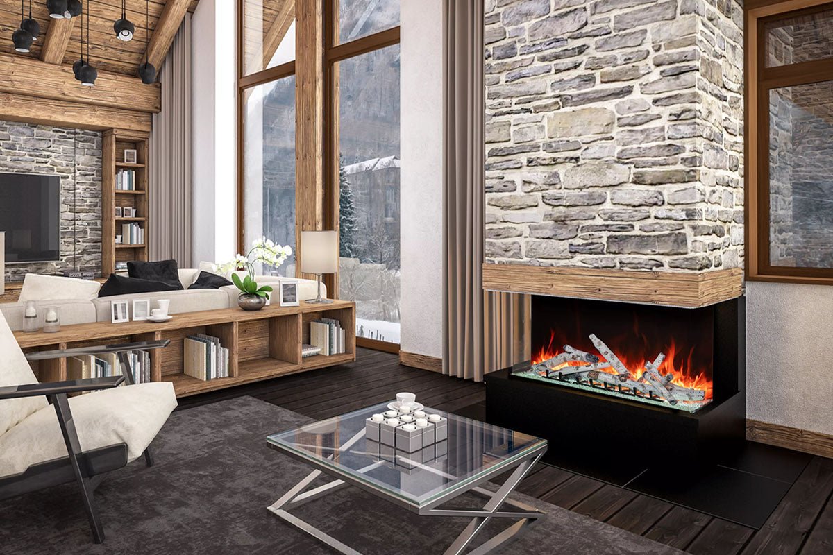 Amantii Tru View Bespoke 45 - inch 3 - Sided Built In Indoor/Outdoor Electric Fireplace - by Amantii | Buy at Agent BBQ