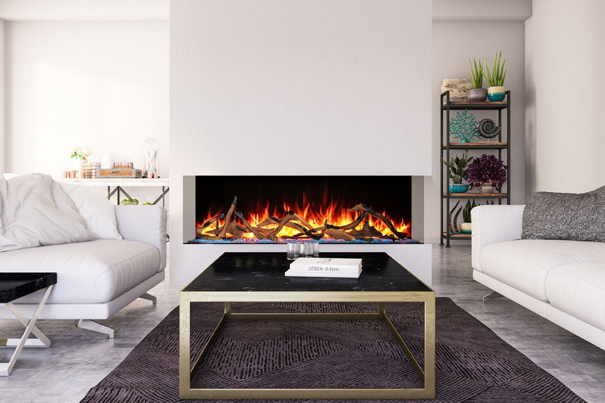 Amantii Tru View Bespoke 75 - inch 3 - Sided Built In Indoor/Outdoor Electric Fireplace - by Amantii | Buy at Agent BBQ