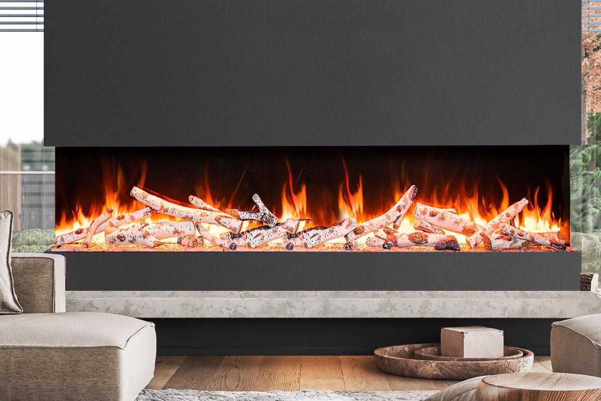Amantii Tru View Bespoke 75 - inch 3 - Sided Built In Indoor/Outdoor Electric Fireplace - by Amantii | Buy at Agent BBQ