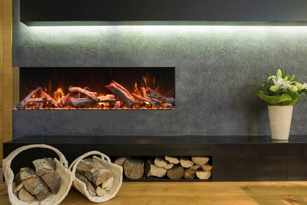 Amantii Tru View Bespoke 75 - inch 3 - Sided Built In Indoor/Outdoor Electric Fireplace - by Amantii | Buy at Agent BBQ