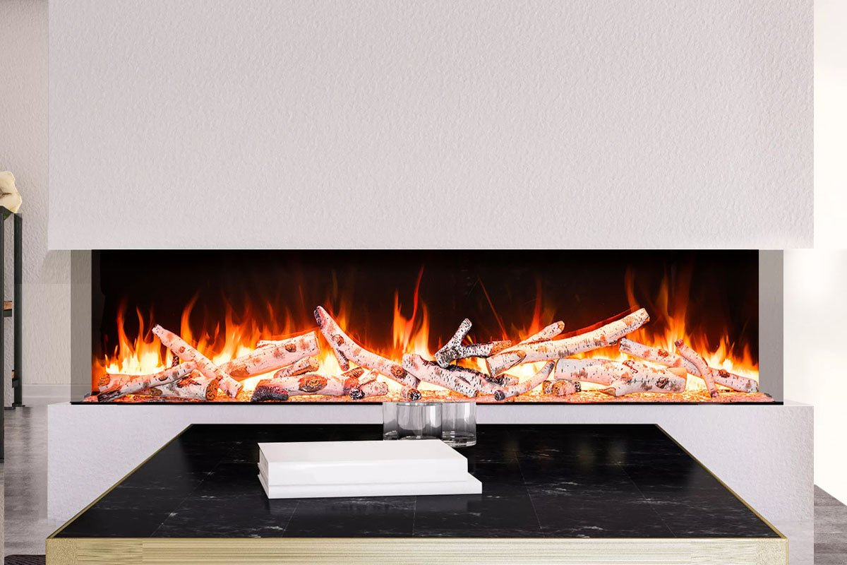 Amantii Tru View Bespoke 75 - inch 3 - Sided Built In Indoor/Outdoor Electric Fireplace - by Amantii | Buy at Agent BBQ