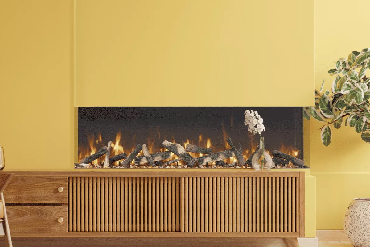 Amantii Tru View Bespoke 85 - inch 3 - Sided Built In Indoor/Outdoor Electric Fireplace - by Amantii | Buy at Agent BBQ