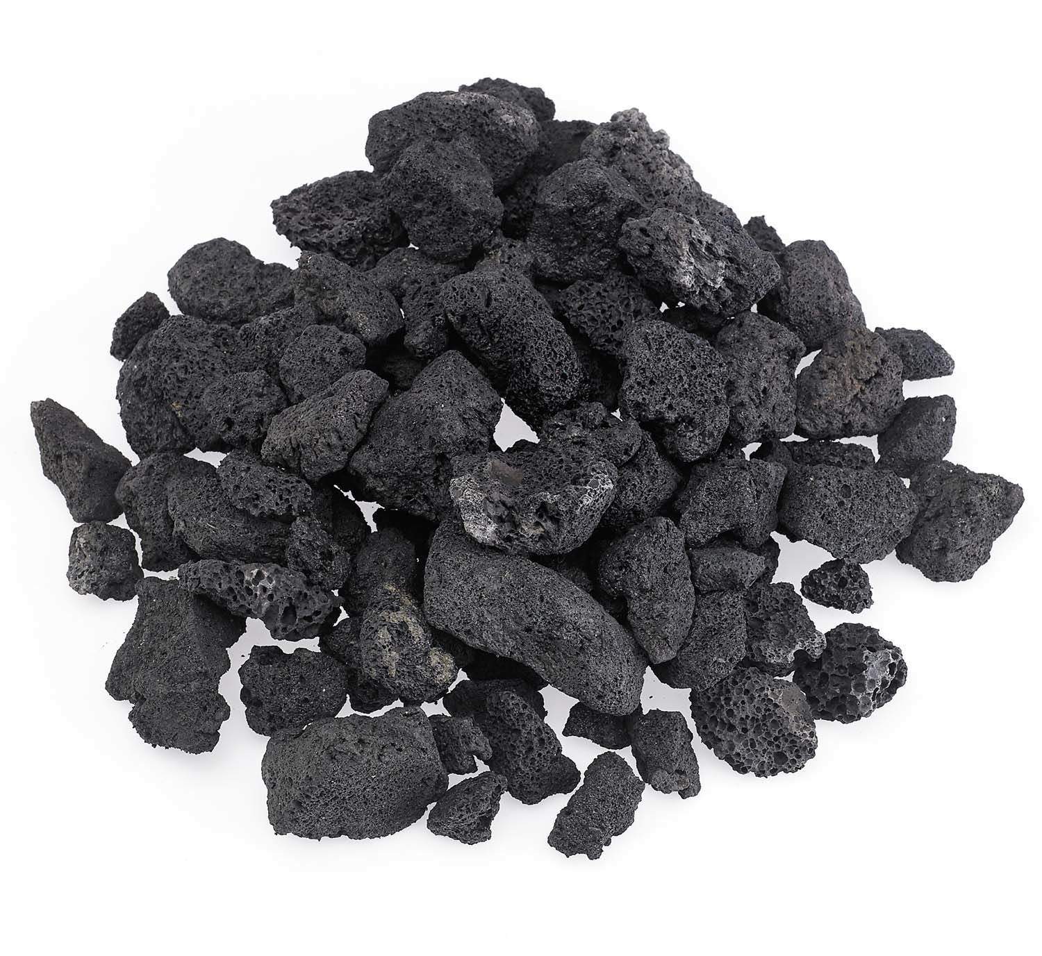 American Fire Glass 10 - Pound Black Lava Rock, Medium .5 - 1 Inch - by American Fire Glass | Buy at Agent BBQ