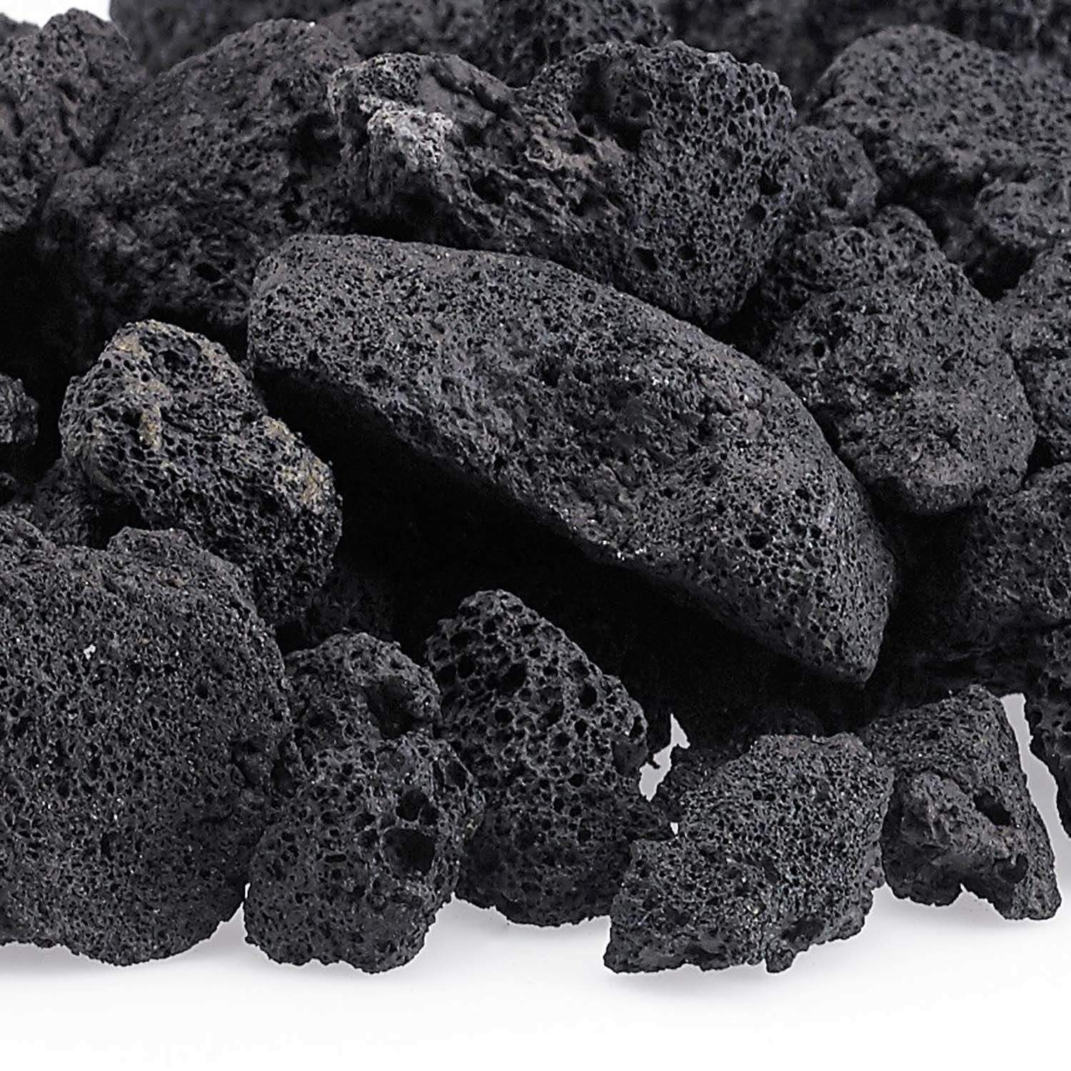 American Fire Glass 10 - Pound Black Lava Rock, Medium .5 - 1 Inch - by American Fire Glass | Buy at Agent BBQ