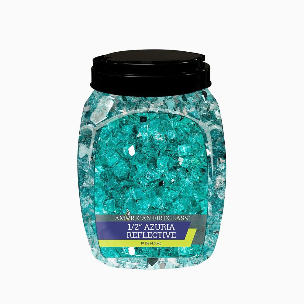 American Fire Glass 1/2 - Inch Classic Fire Glass, 10 - Pounds, Azuria - by American Fire Glass | Buy at Agent BBQ