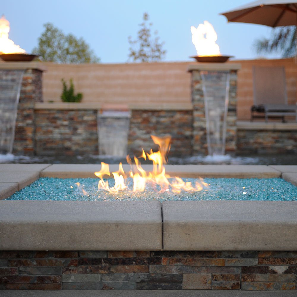 American Fire Glass 1/2 - Inch Classic Fire Glass, 10 - Pounds, Azuria - by American Fire Glass | Buy at Agent BBQ
