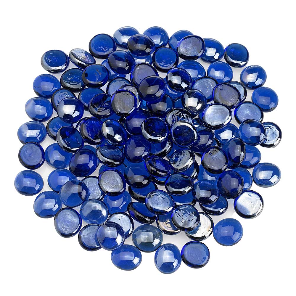 American Fire Glass 1/2 - Inch Fire Glass Beads, 10 - Pounds, Royal Blue Luster - by American Fire Glass | Buy at Agent BBQ