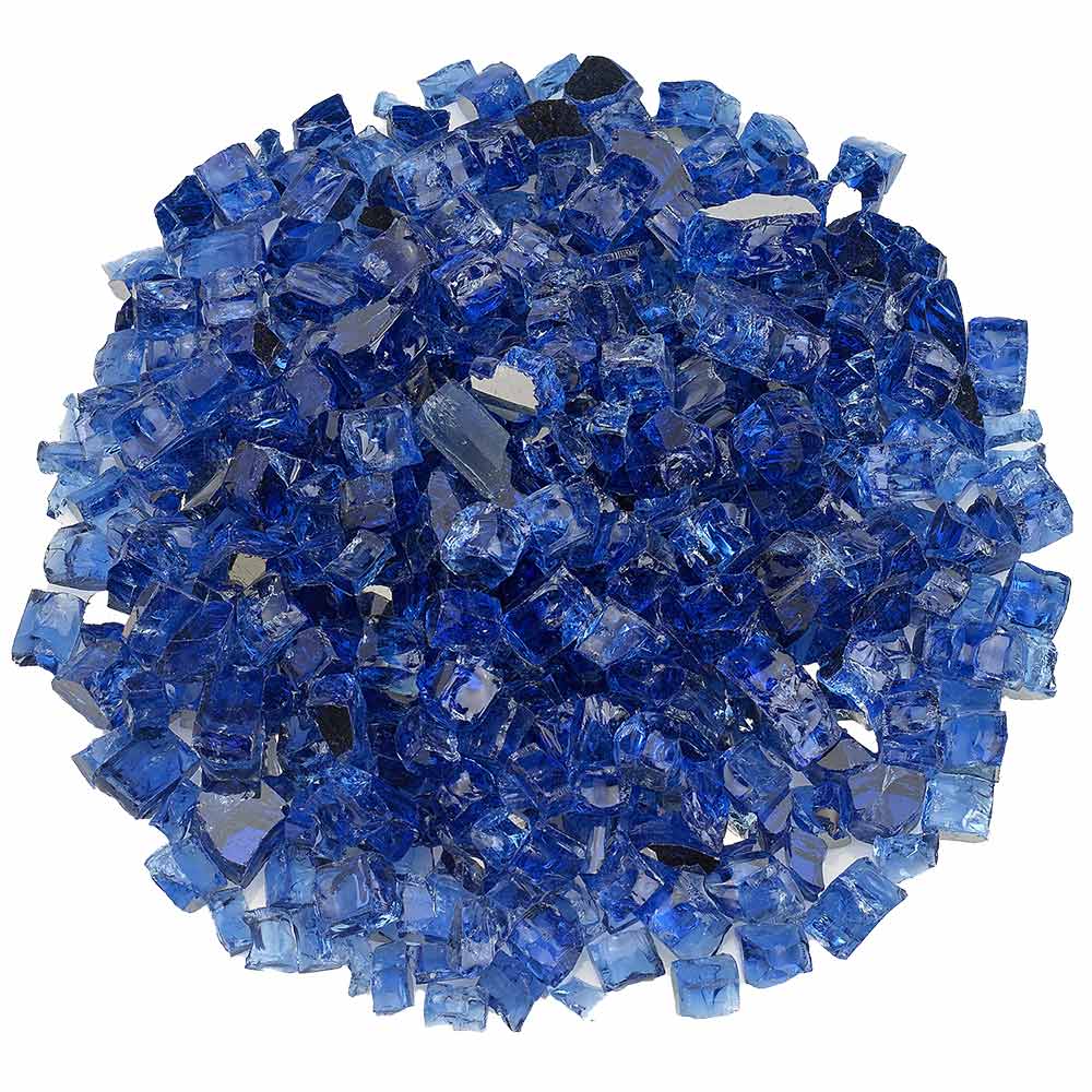 American Fire Glass 1/2 - Inch Premium Fire Glass, 10 - Pounds, Cobalt Blue Reflective - by American Fire Glass | Buy at Agent BBQ