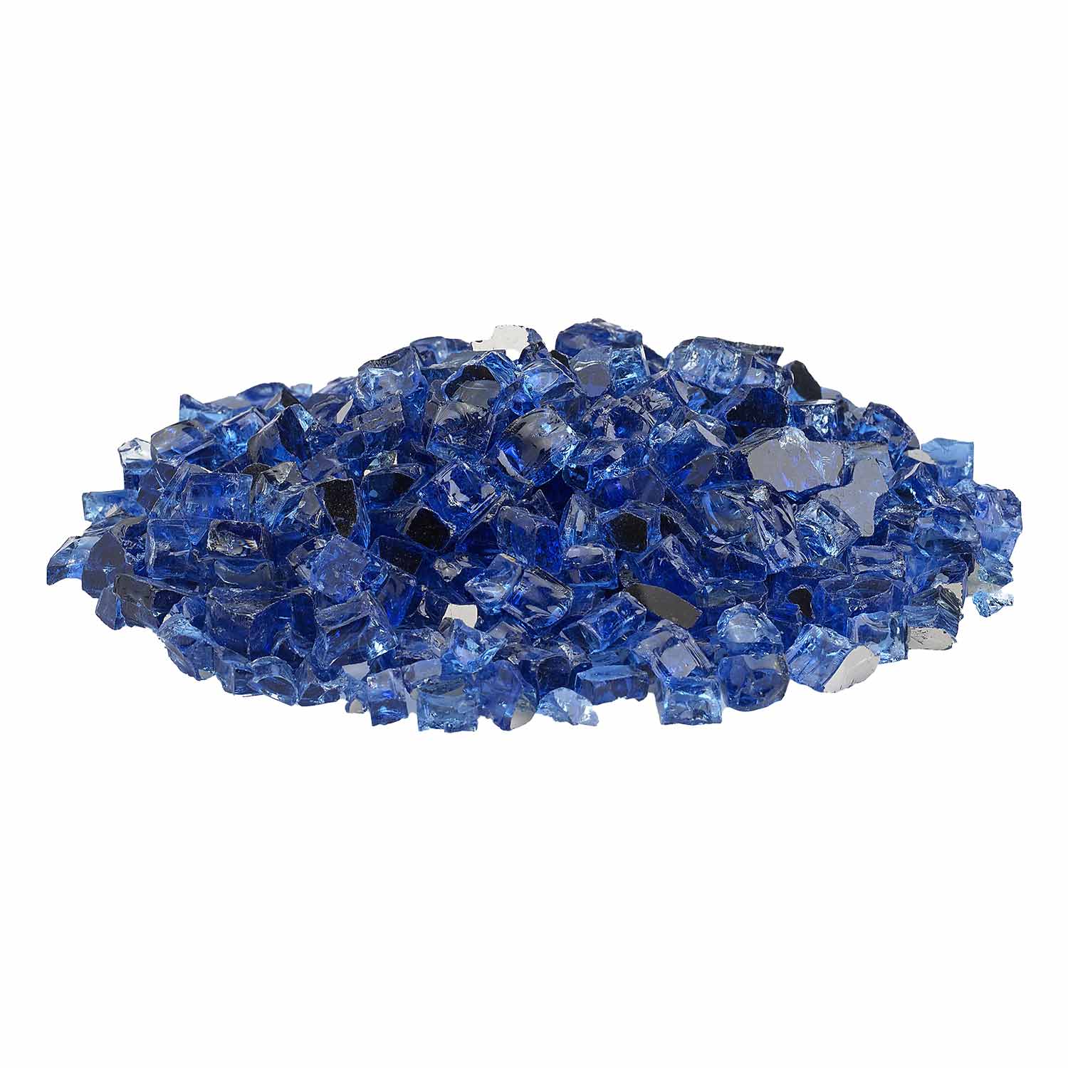 American Fire Glass 1/2 - Inch Premium Fire Glass, 10 - Pounds, Cobalt Blue Reflective - by American Fire Glass | Buy at Agent BBQ