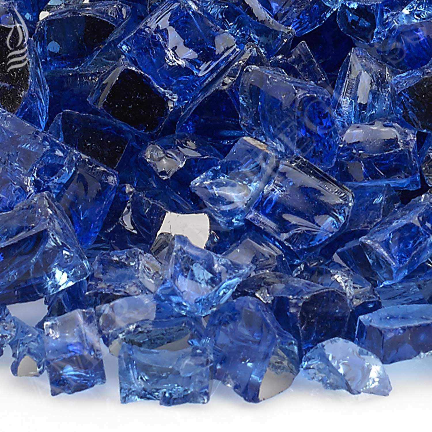 American Fire Glass 1/2 - Inch Premium Fire Glass, 10 - Pounds, Cobalt Blue Reflective - by American Fire Glass | Buy at Agent BBQ