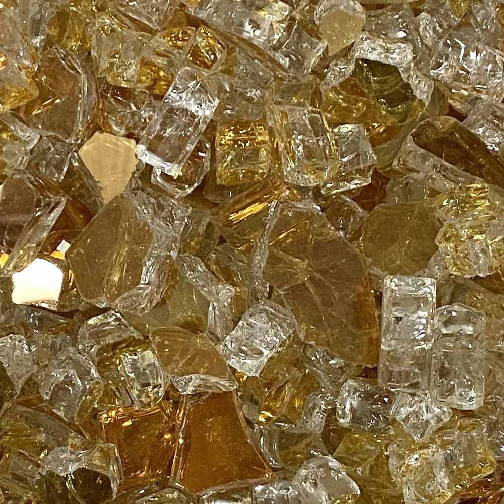 American Fire Glass 1/2 - Inch Premium Fire Glass, 10 - Pounds, Gold Reflective - by American Fire Glass | Buy at Agent BBQ