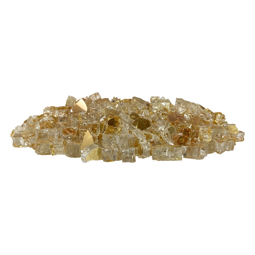 American Fire Glass 1/2 - Inch Premium Fire Glass, 10 - Pounds, Gold Reflective - by American Fire Glass | Buy at Agent BBQ