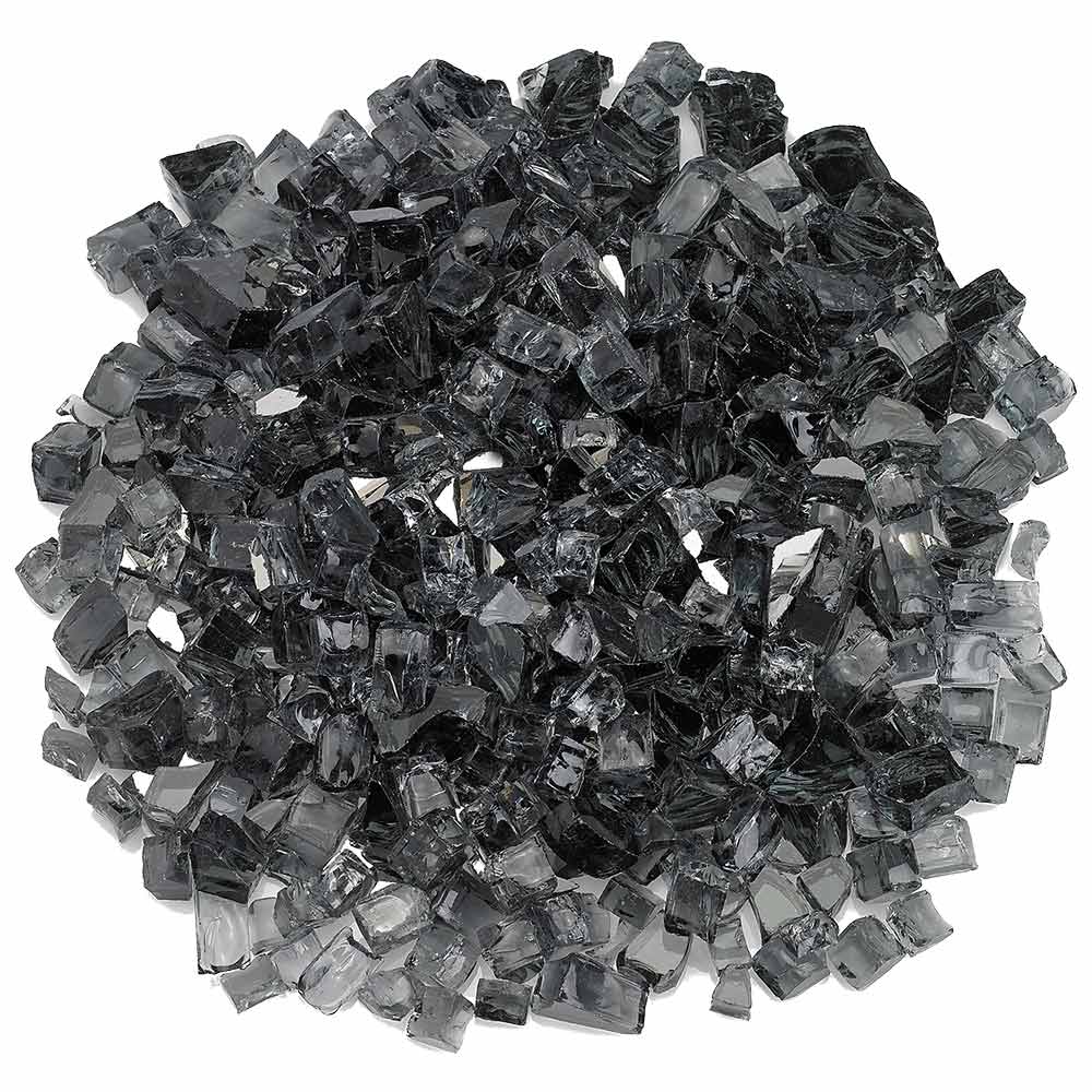 American Fire Glass 1/2 - Inch Premium Fire Glass, 10 - Pounds, Grey Reflective - by American Fire Glass | Buy at Agent BBQ