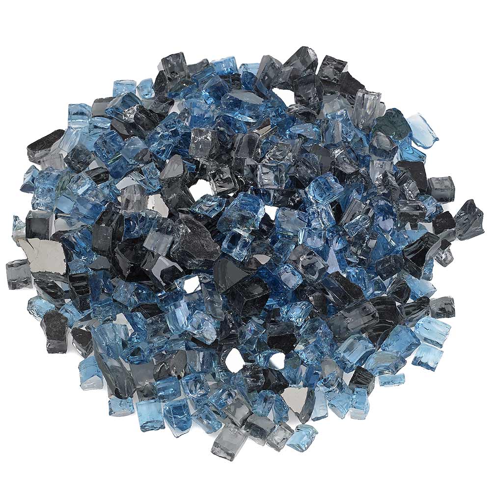 American Fire Glass 1/2 - Inch Premium Fire Glass, 10 - Pounds, Maui Breeze Reflective - by American Fire Glass | Buy at Agent BBQ