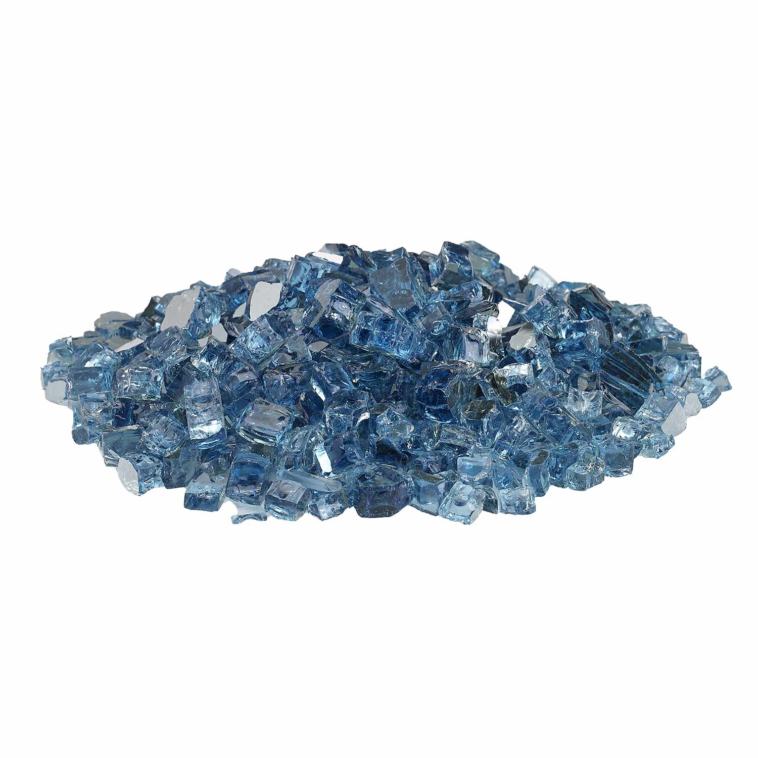 American Fire Glass 1/2 - Inch Premium Fire Glass, 10 - Pounds, Pacific Blue Reflective - by American Fire Glass | Buy at Agent BBQ